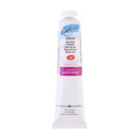 Farba akrylowa Ladoga 46ml, Biała - Zinc White